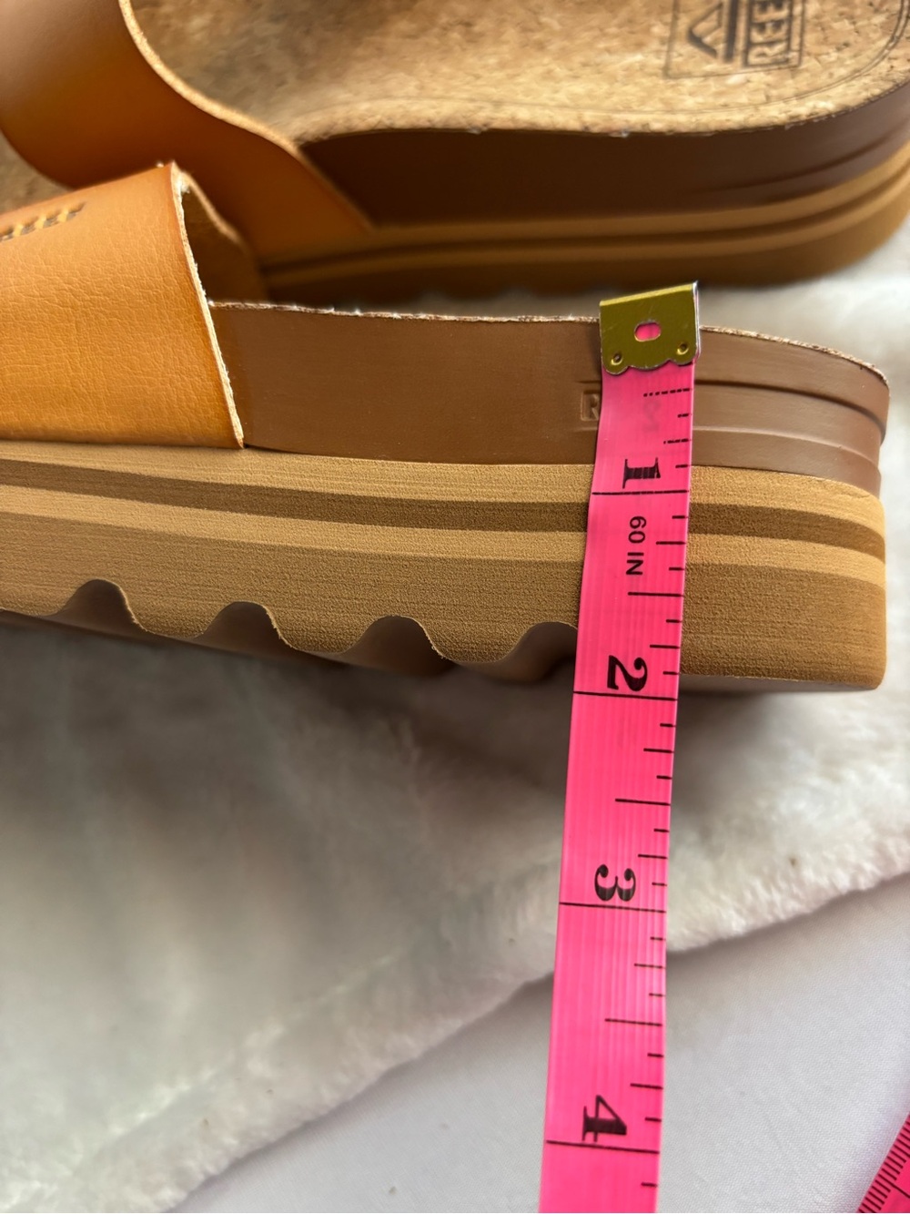 REEF Cushion Vista HI Platform Sandals Natural Braid Size 10 - Picture 12 of 12